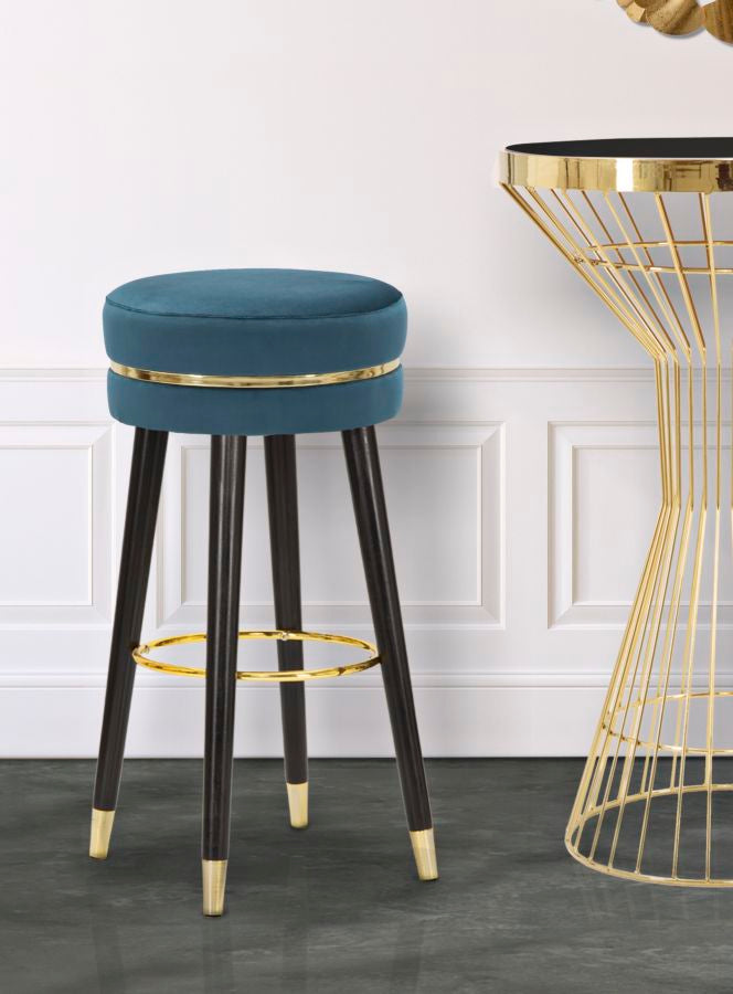 Glam barstol i fyrretræ, metal and polyester – 35x74 cm