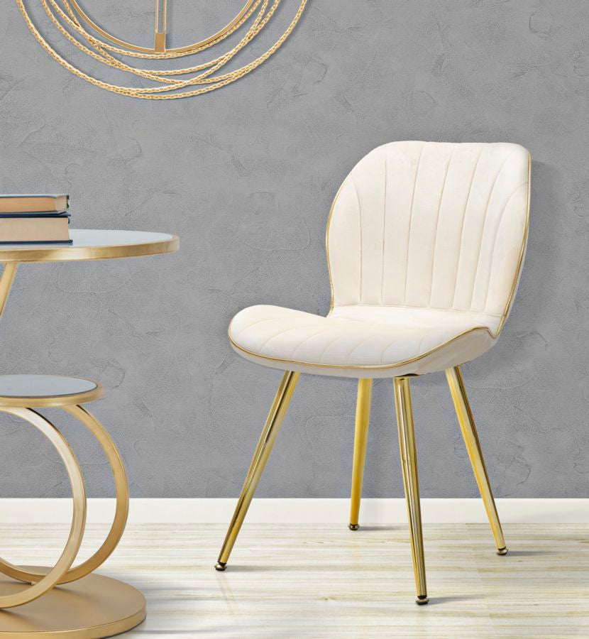 Glam stol i guldfarve, træ, plast og metal – 46x58x77 cm