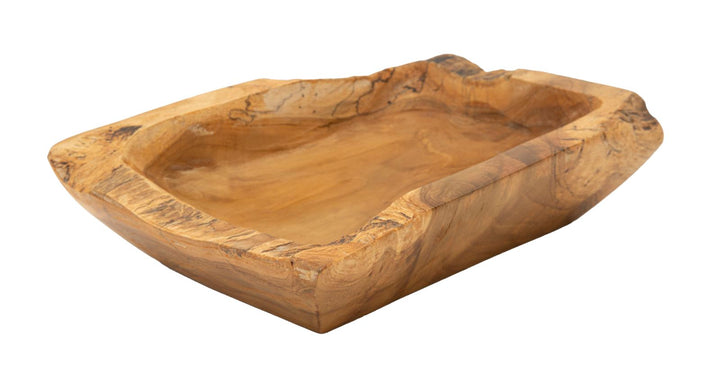 Bakke af teaktræ, 25x19x7 cm