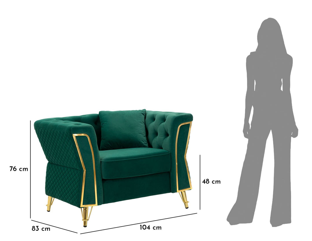 Glam lænestol i træ, okkerfarvet – 104x83x76 cm
