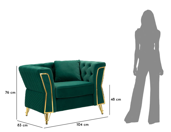 Glam lænestol i træ, okkerfarvet – 104x83x76 cm