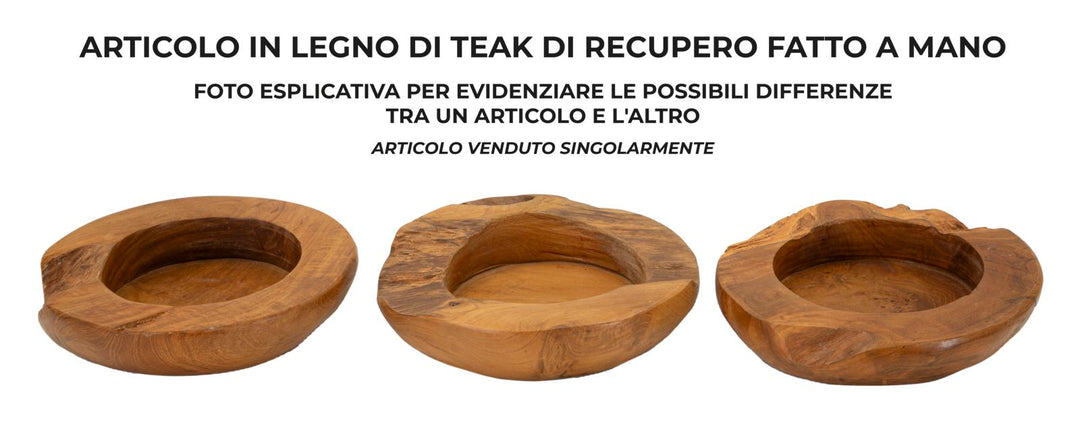 Dekorativ fad i teaktræ – 20x6 cm