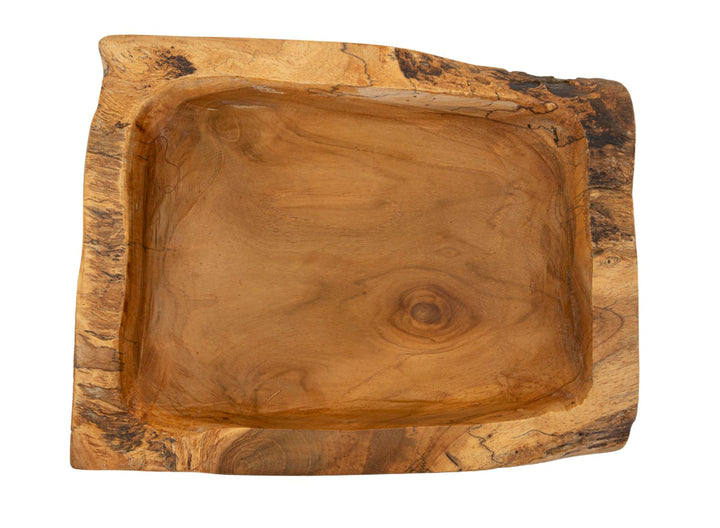 Bakke af teaktræ, 25x19x7 cm