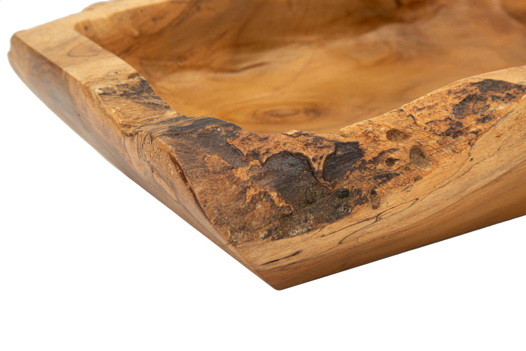 Bakke af teaktræ, 25x19x7 cm