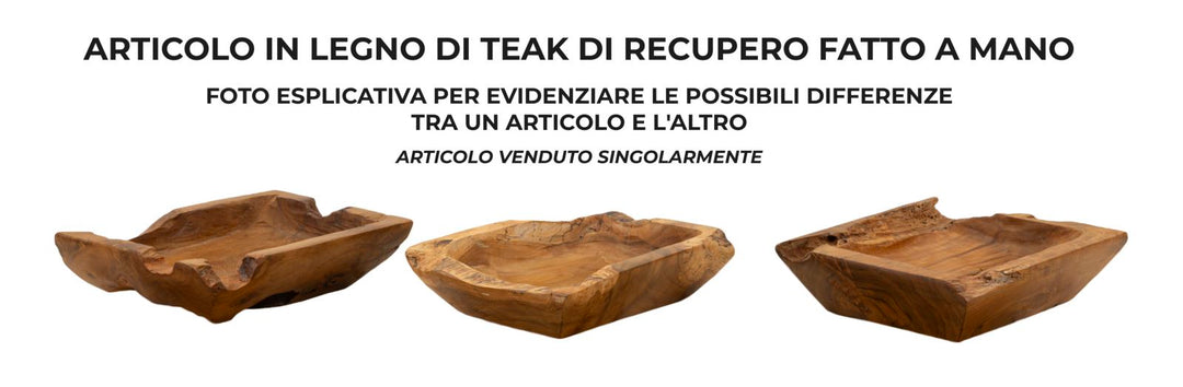 Bakke af teaktræ, 25x19x7 cm