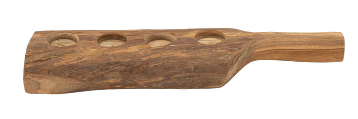 Lysestage i teaktræ – 51x14x6 cm