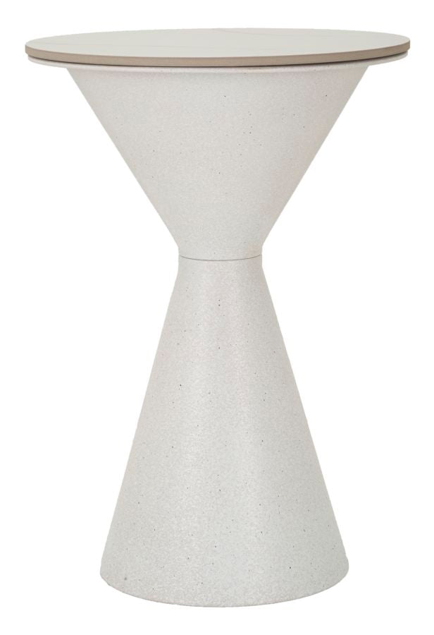 Bord i hvid, metal og keramik – 44x5x63 cm