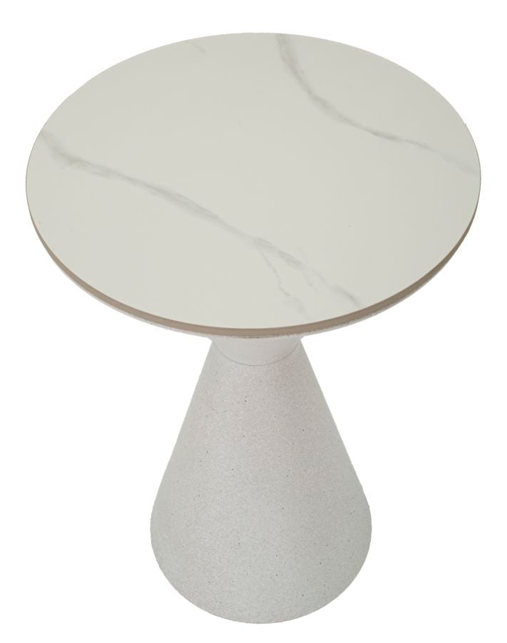 Bord i hvid, metal og keramik – 44x5x63 cm