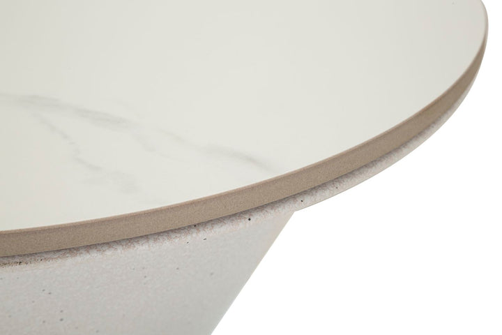 Bord i hvid, metal og keramik – 44x5x63 cm