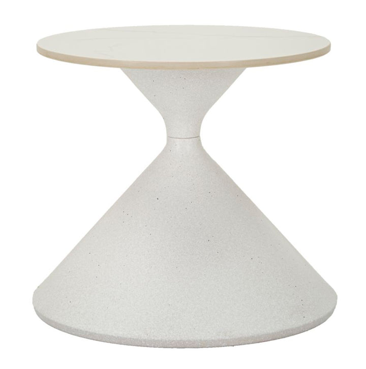 Bord i hvid, metal og keramik – 42x40 cm