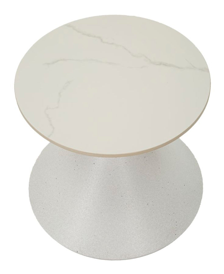 Bord i hvid, metal og keramik – 42x40 cm