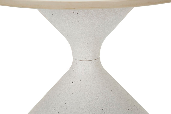 Bord i hvid, metal og keramik – 42x40 cm