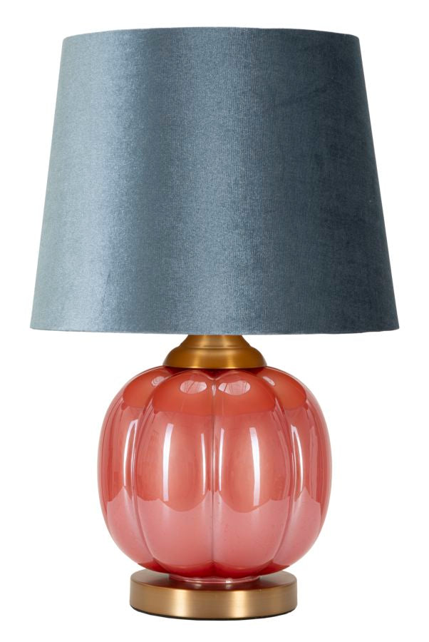 Bordlampe i glas, jern og stof – 32x5x50 cm