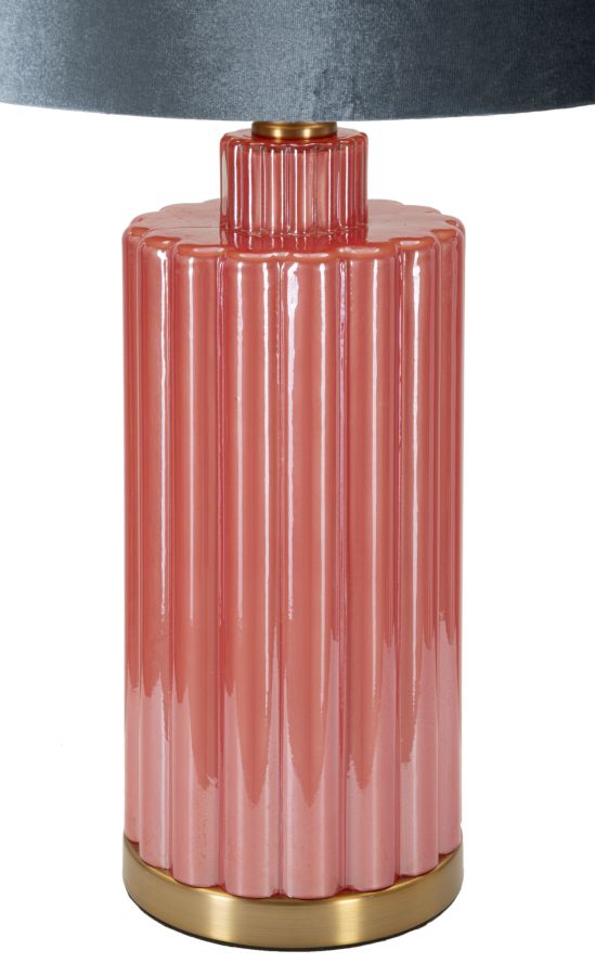 Bordlampe i glas, jern og stof – 40x70 cm