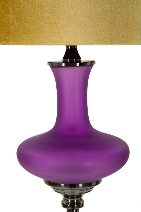 Gulvlampe i glas, jern og stof – 40x167 cm