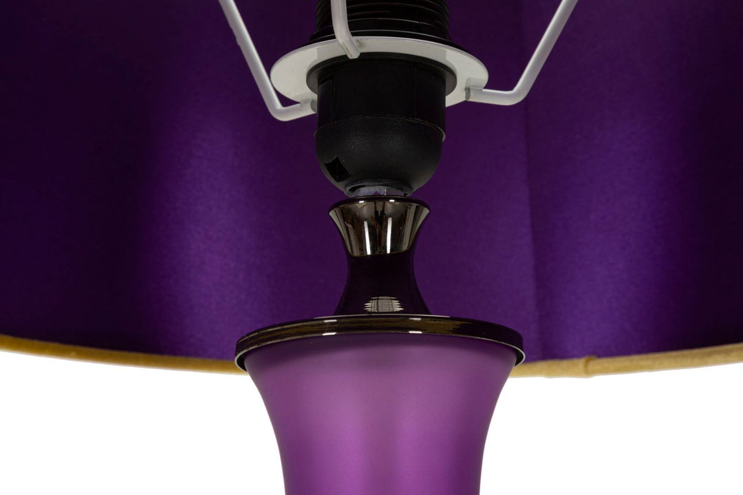 Gulvlampe i glas, jern og stof – 40x167 cm