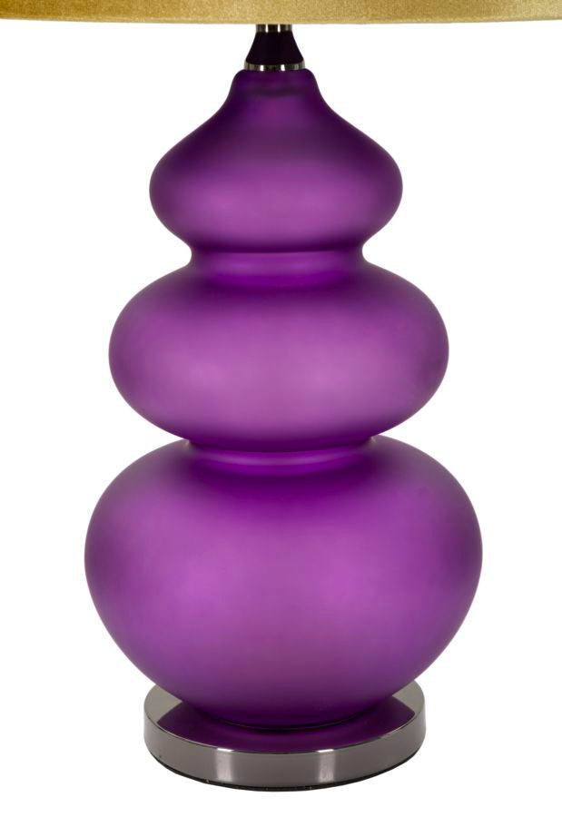 Bordlampe i glas, jern og stof – 40x70 cm