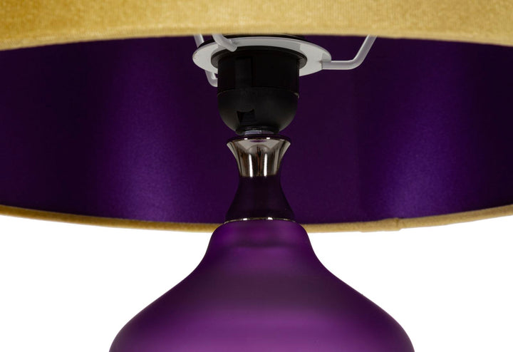 Bordlampe i glas, jern og stof – 40x70 cm