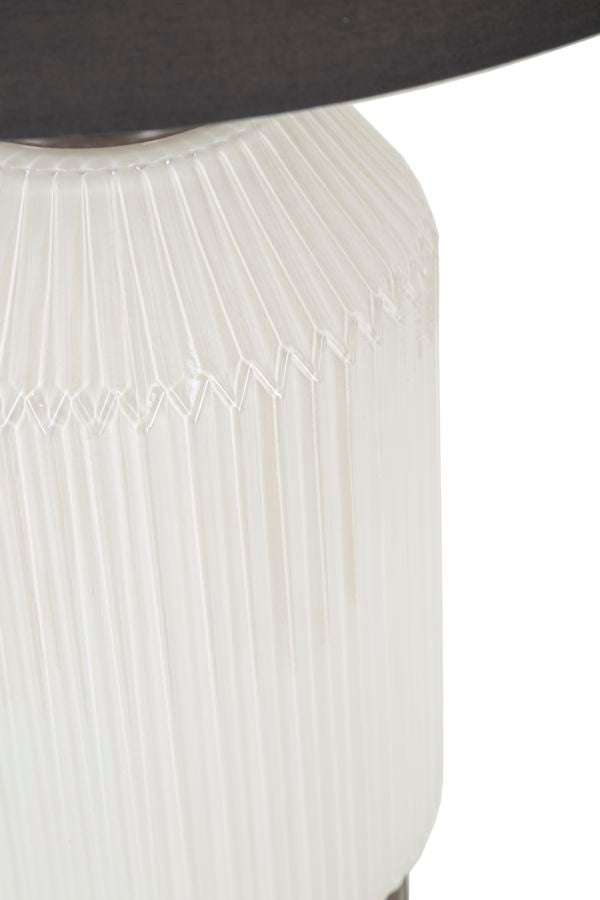 Bordlampe i glas, jern og stof – 37x5x65 cm