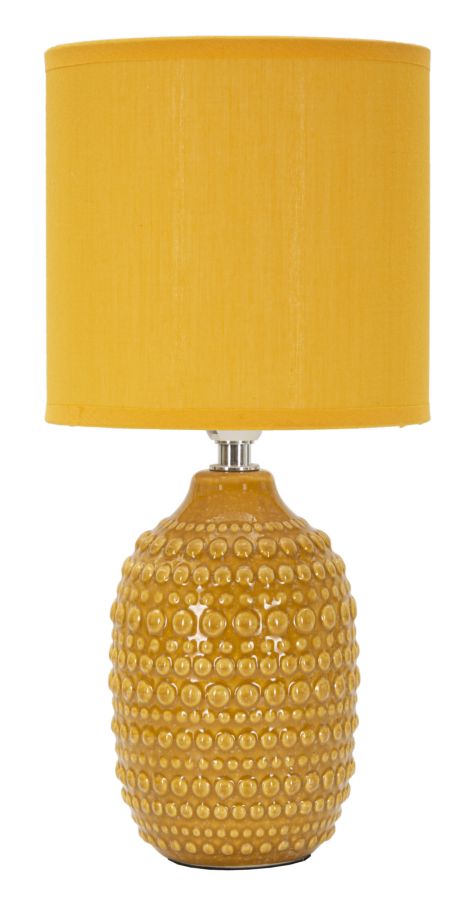 Lampe i keramik, jern og stof – 30x5 cm