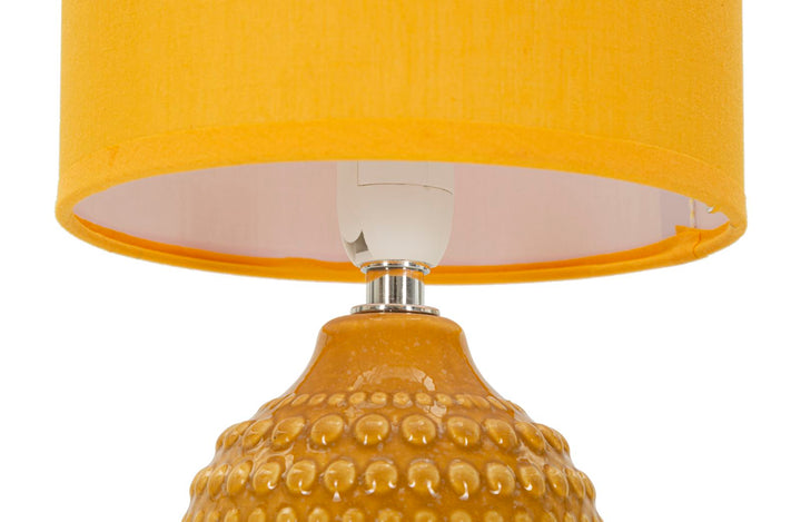 Lampe i keramik, jern og stof – 30x5 cm