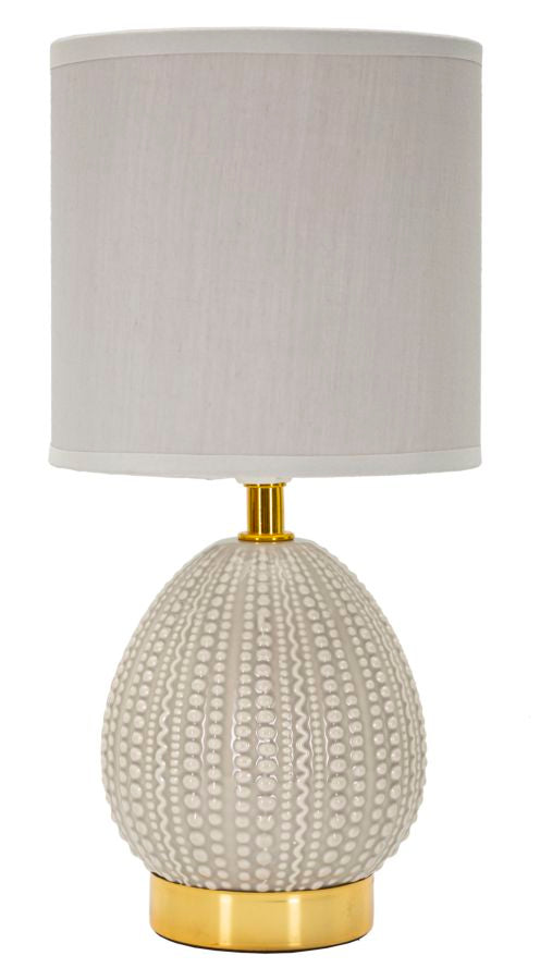 Bordlampe i keramik, jern og stof – 15x30x5 cm