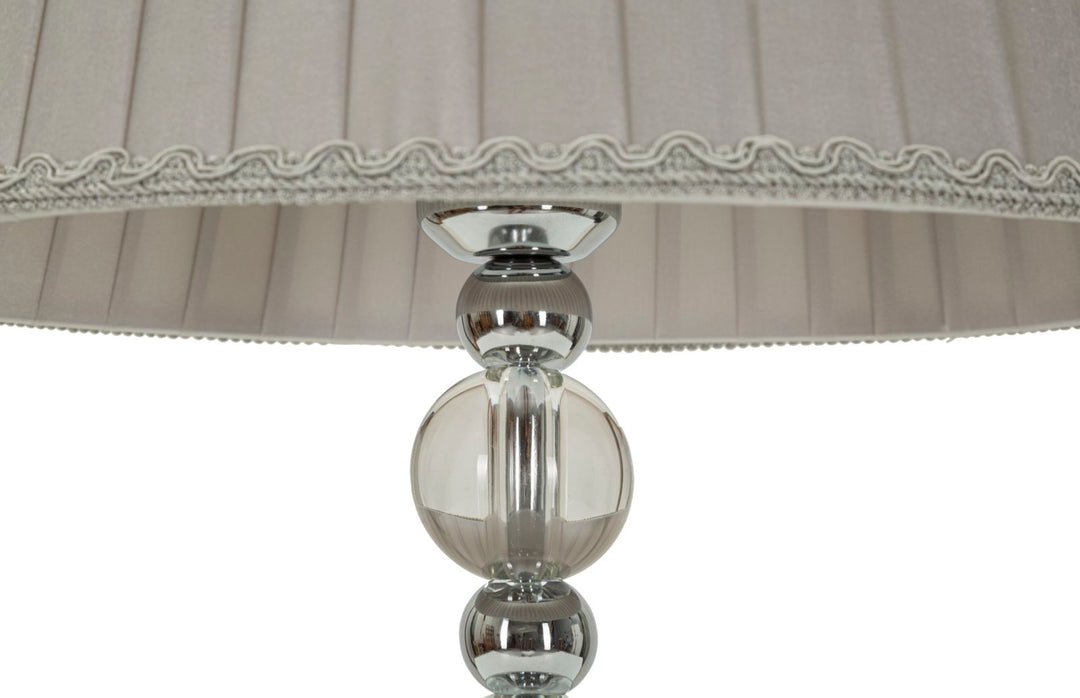 Glam bordlampe i sølvfarve, metal, glas, stof – 30x48 cm