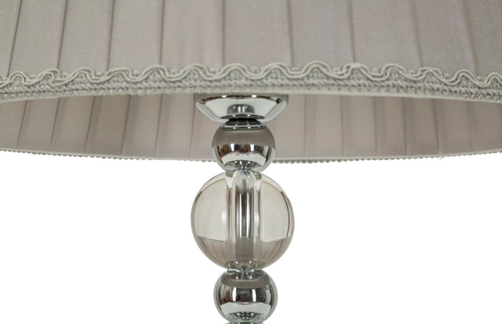 Glam bordlampe i sølvfarve, metal, glas, stof – 30x48 cm