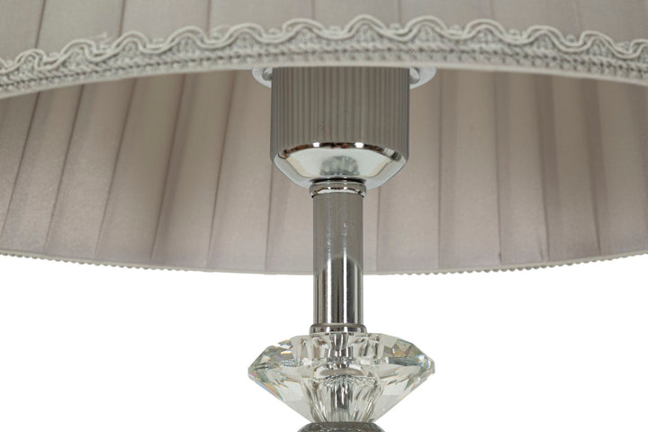 Glam bordlampe i sølvfarve, metal, glas, stof – 30x56 cm