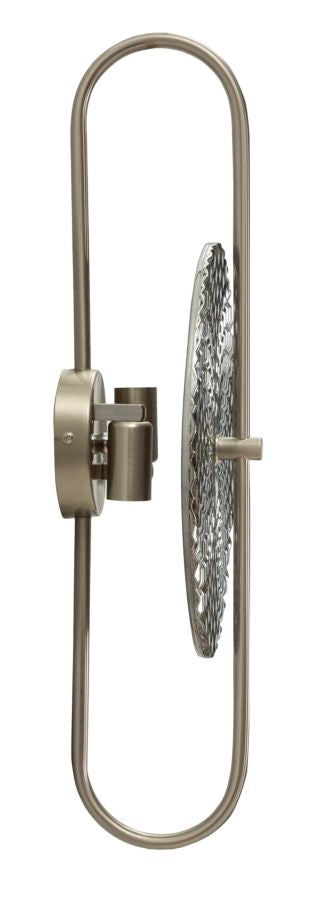 Glam lampe i sølv af glas og jern – 28x15x54 cm