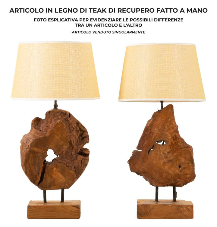 Lampe i teaktræ – 35x69 cm