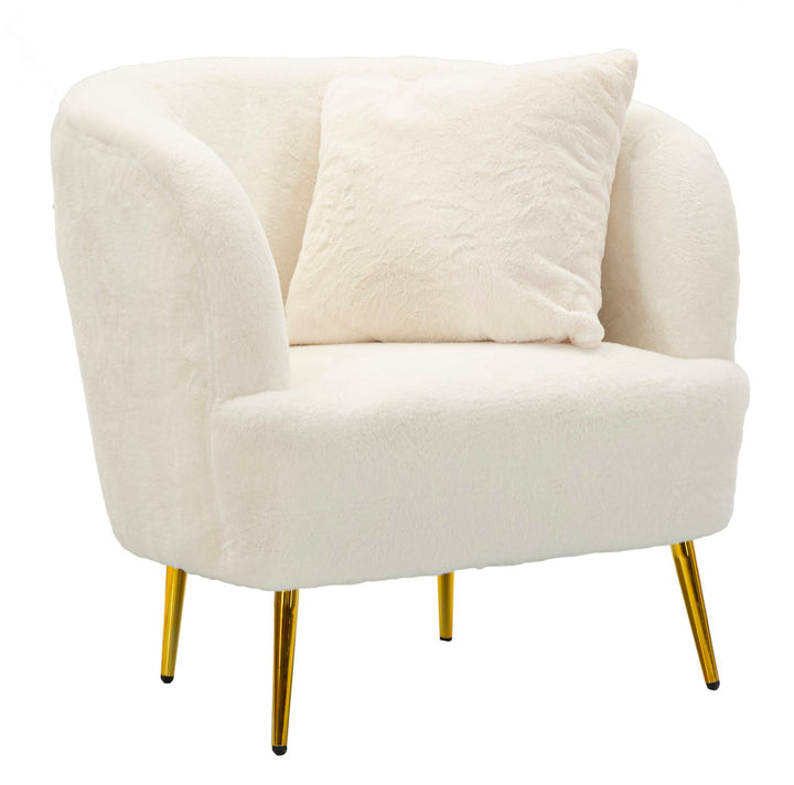 Glam stol i træ, mdf, polyester og metal – 73x66x78 cm