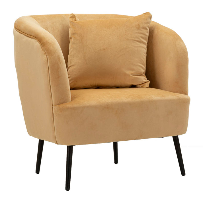 Glam stol i sort af fyrretræ træ, mdf, sponge, polyester og metal – 73x66x78 cm