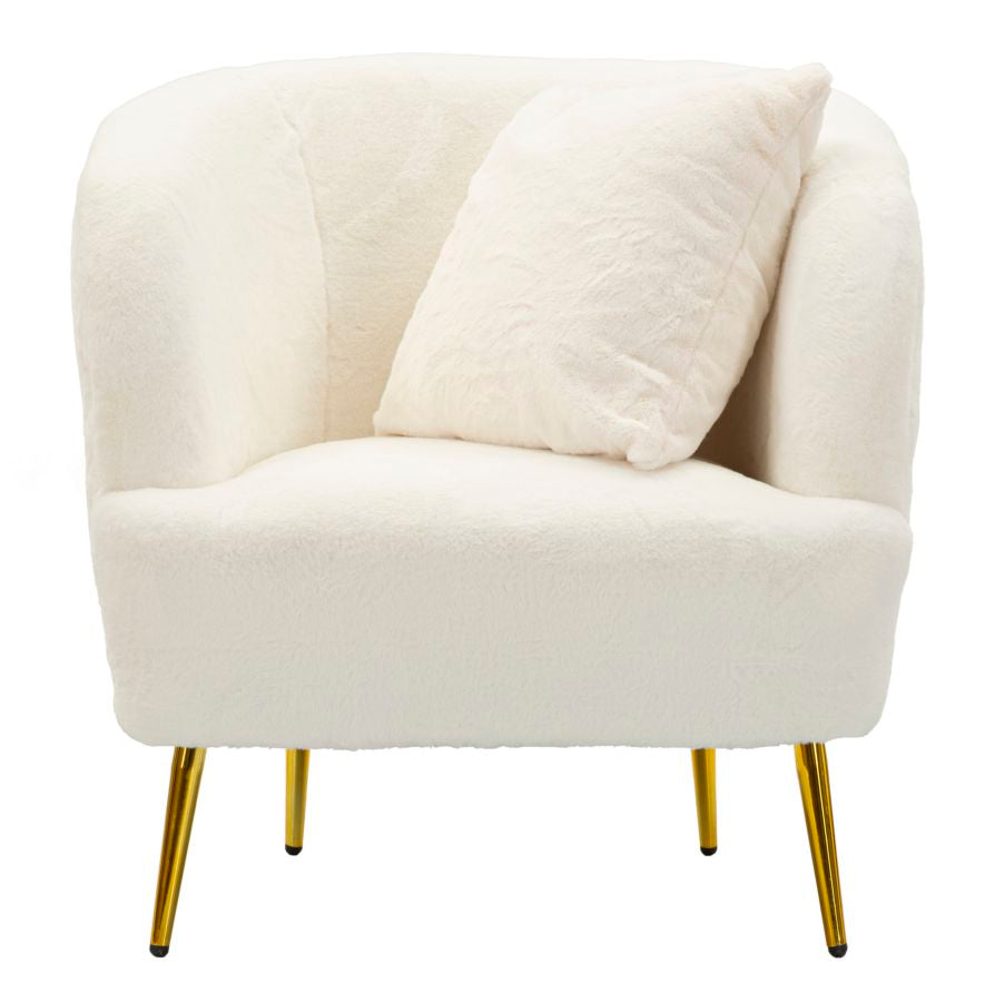 Glam stol i træ, mdf, polyester og metal – 73x66x78 cm