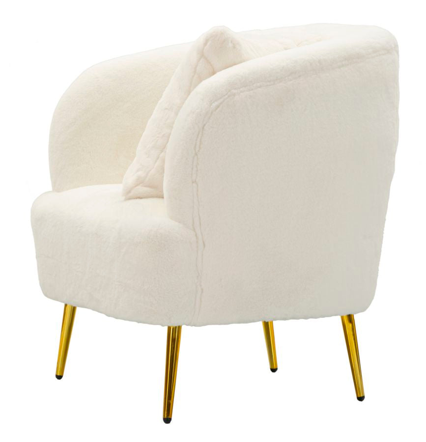 Glam stol i træ, mdf, polyester og metal – 73x66x78 cm