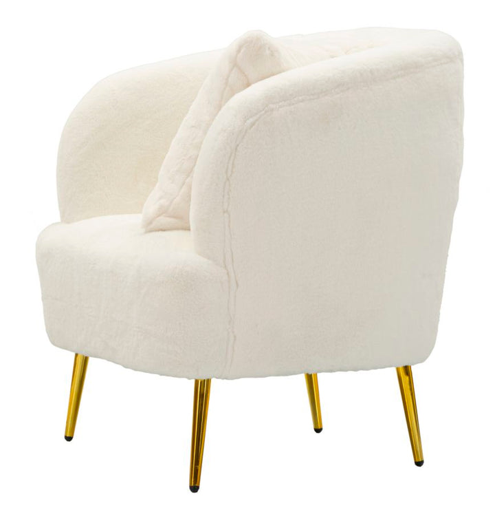 Glam stol i træ, mdf, polyester og metal – 73x66x78 cm