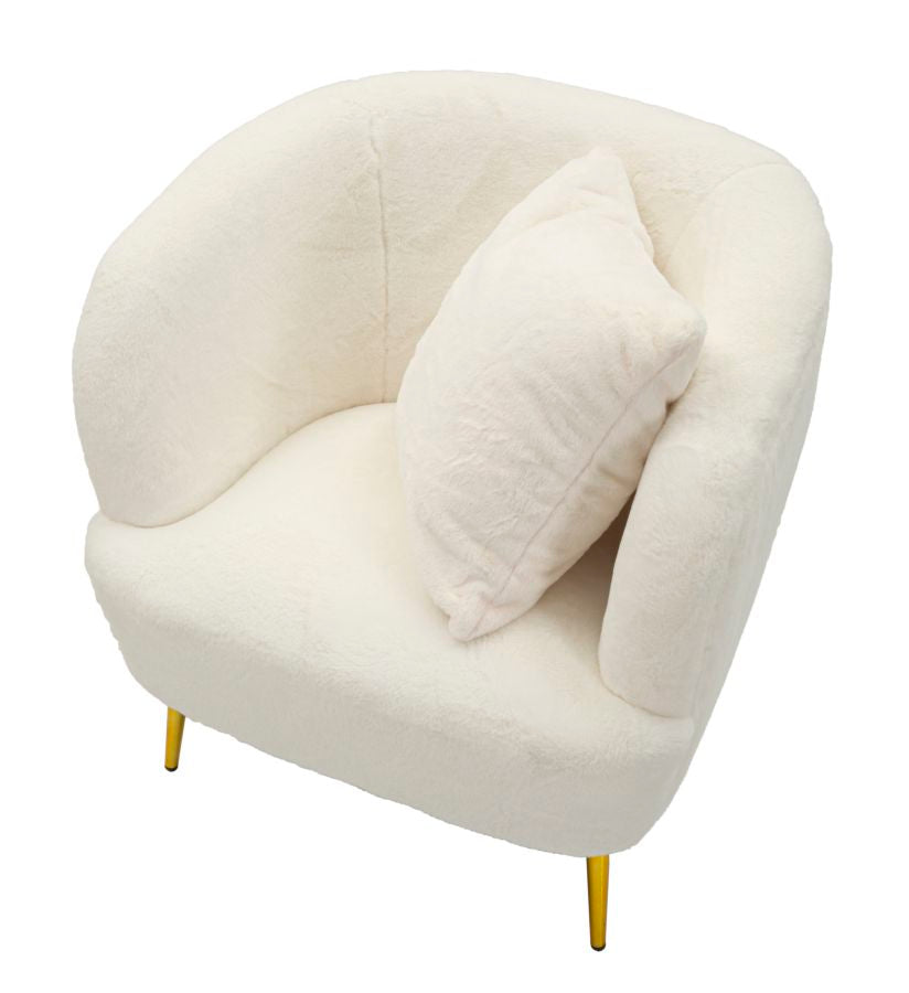 Glam stol i træ, mdf, polyester og metal – 73x66x78 cm