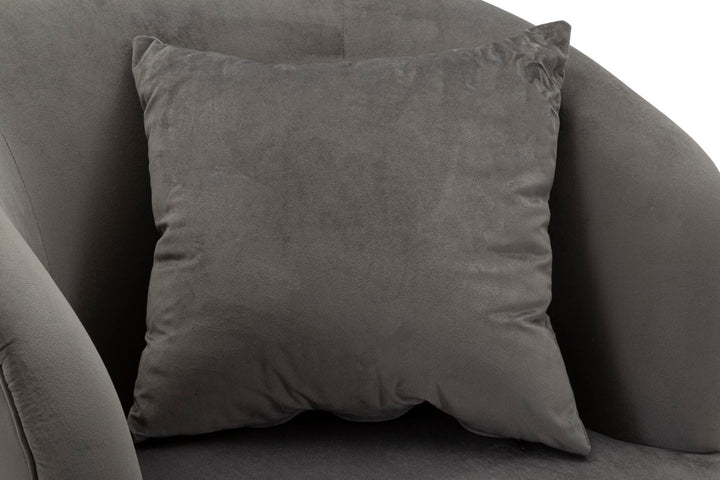 Glam stol i sølv af fyrretræ træ, mdf, polyester og metal – 73x66x78 cm