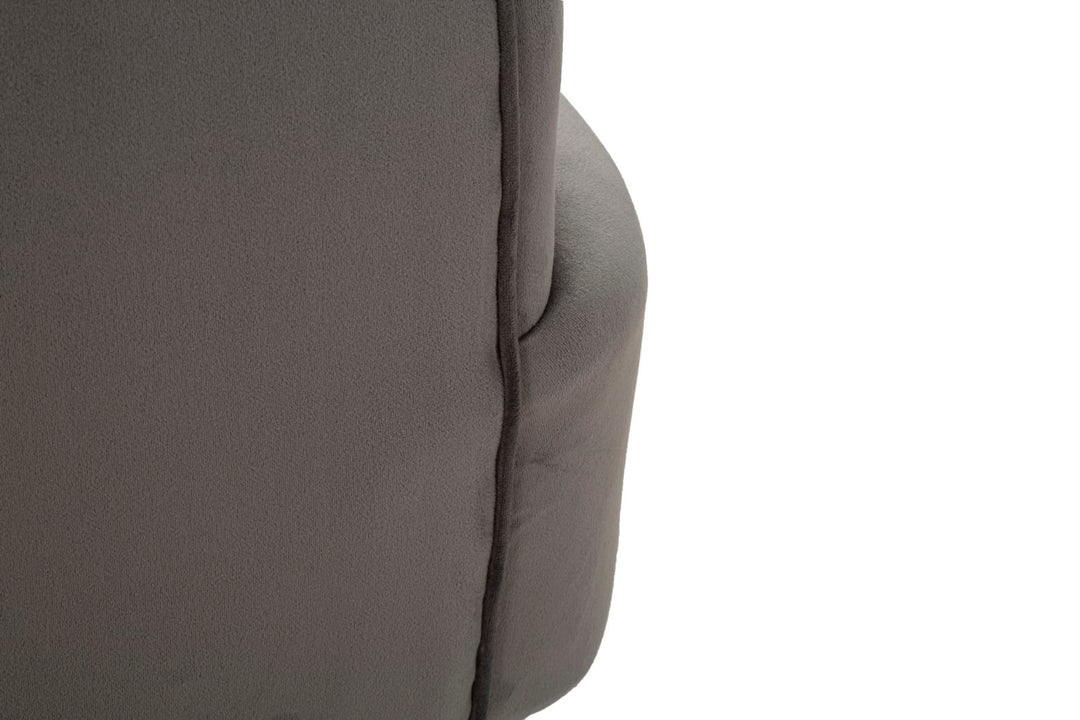 Glam stol i sølv af fyrretræ træ, mdf, polyester og metal – 73x66x78 cm