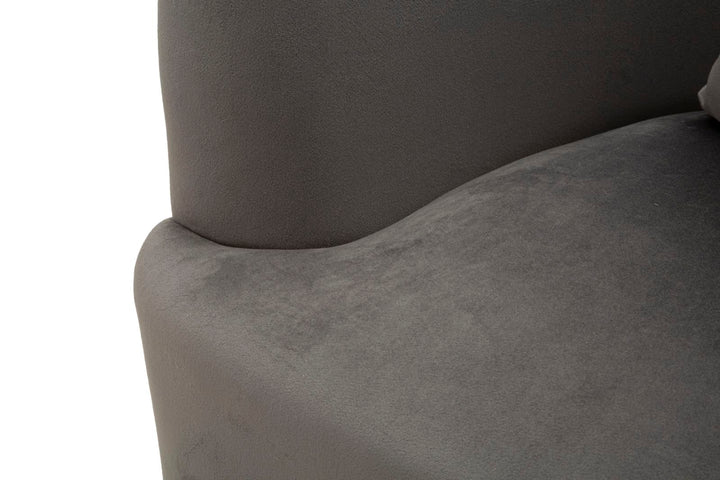 Glam stol i sølv af fyrretræ træ, mdf, polyester og metal – 73x66x78 cm