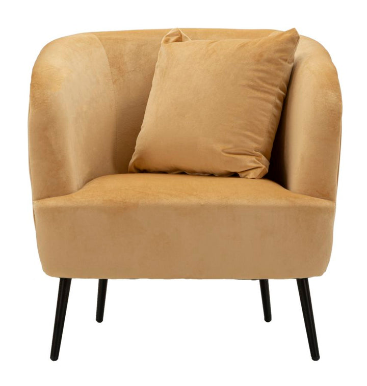 Glam stol i sort af fyrretræ træ, mdf, sponge, polyester og metal – 73x66x78 cm