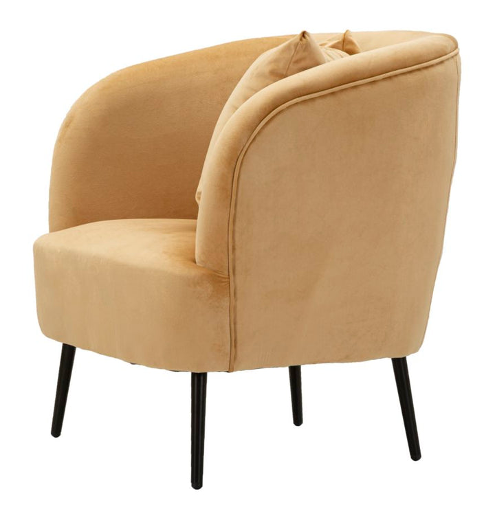 Glam stol i sort af fyrretræ træ, mdf, sponge, polyester og metal – 73x66x78 cm