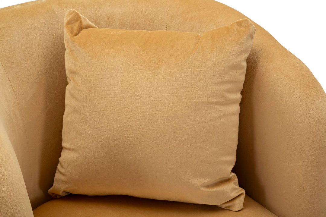 Glam stol i sort af fyrretræ træ, mdf, sponge, polyester og metal – 73x66x78 cm