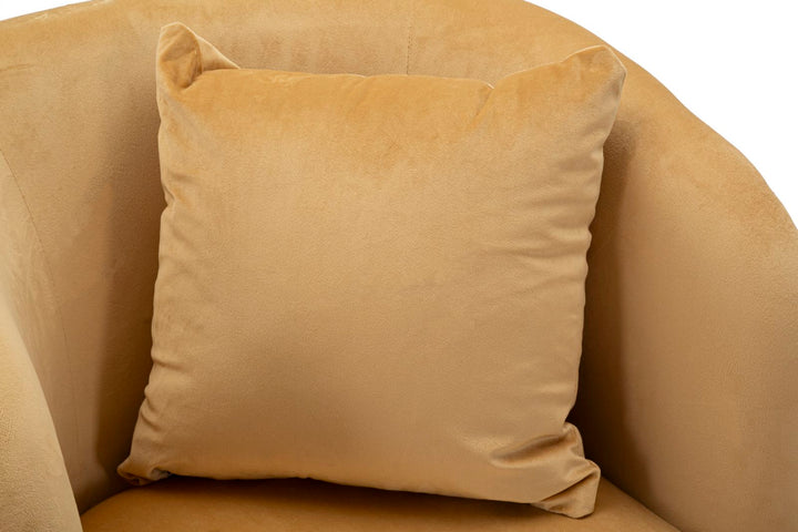 Glam stol i sort af fyrretræ træ, mdf, sponge, polyester og metal – 73x66x78 cm