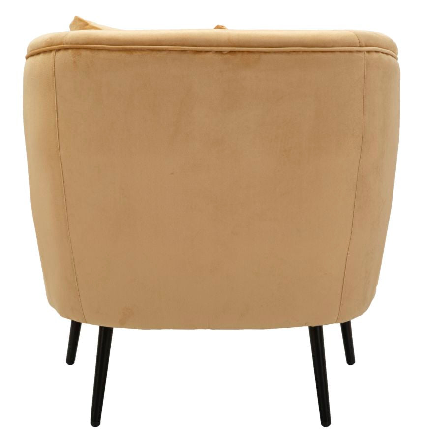 Glam stol i sort af fyrretræ træ, mdf, sponge, polyester og metal – 73x66x78 cm