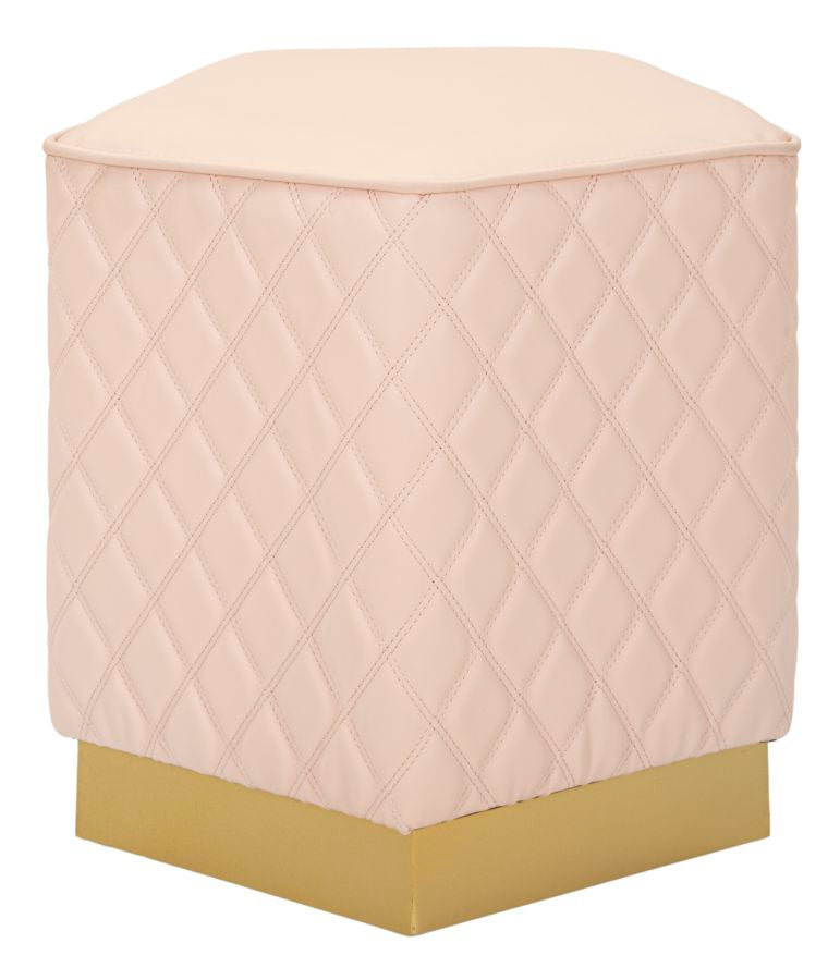 Glam taburet i træ, mdf, metal – 35x35x38 cm