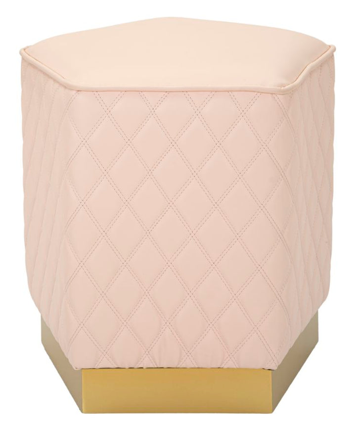 Glam taburet i træ, mdf, metal – 35x35x38 cm