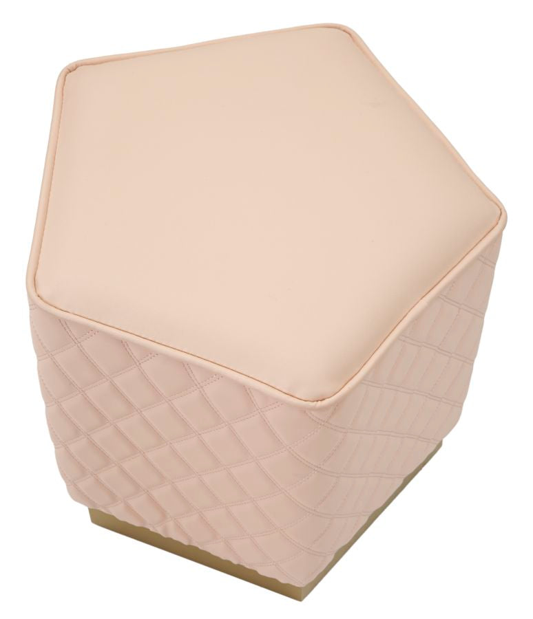 Glam taburet i træ, mdf, metal – 35x35x38 cm