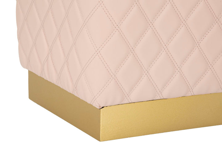 Glam taburet i træ, mdf, metal – 35x35x38 cm