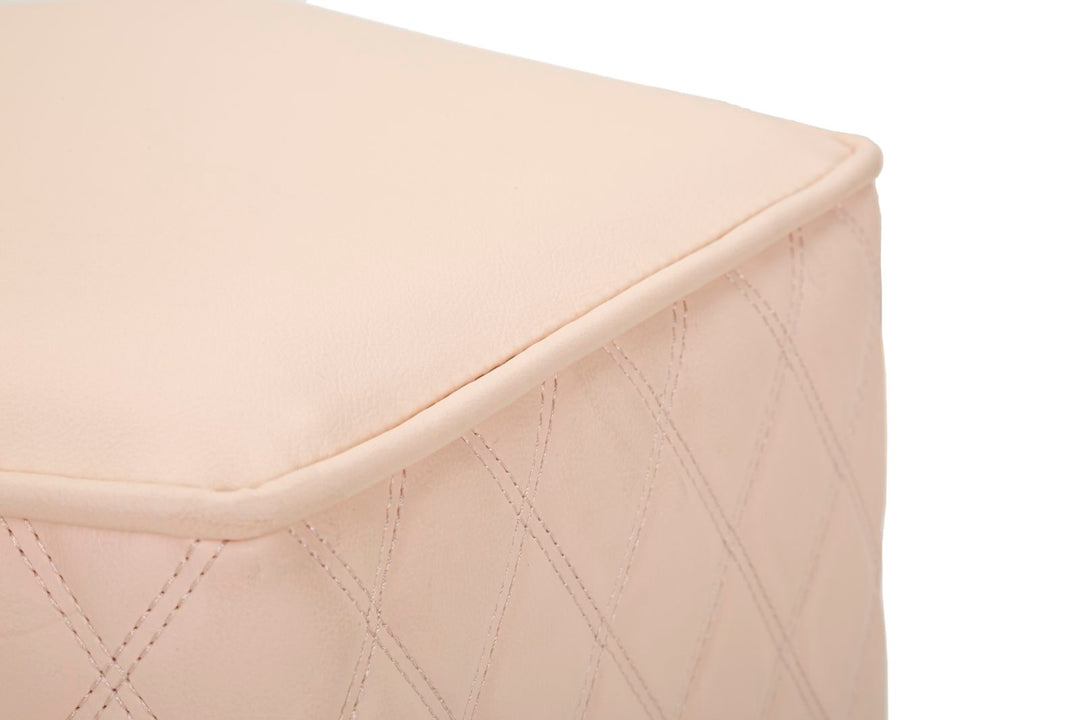 Glam taburet i træ, mdf, metal – 35x35x38 cm